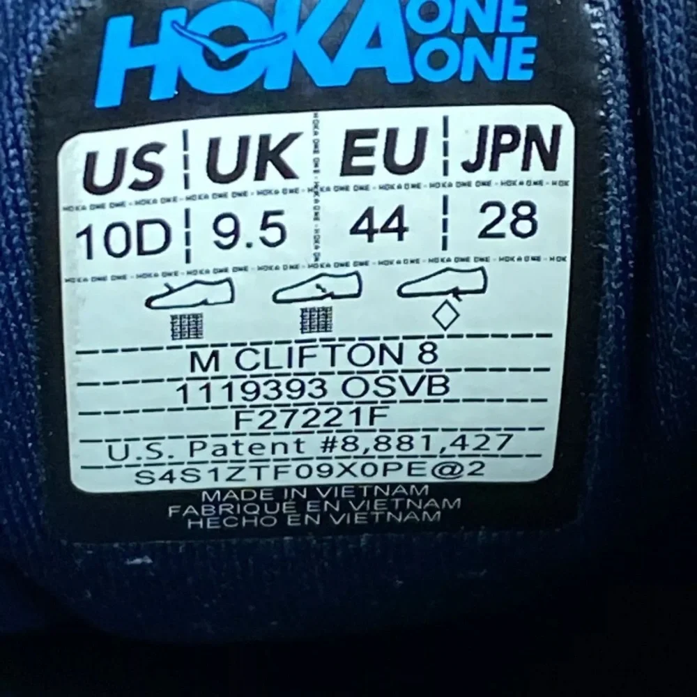 Hoka One One M‎ Clifton 8 Running Comfort Shoes 1119393 Men’s Size 10 D